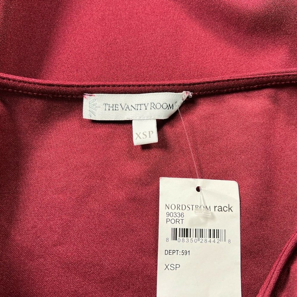 New The Vanity Room Pullover Shirt Dress Women's XSP Port Wine Bell Slee… - Picture 3 of 8